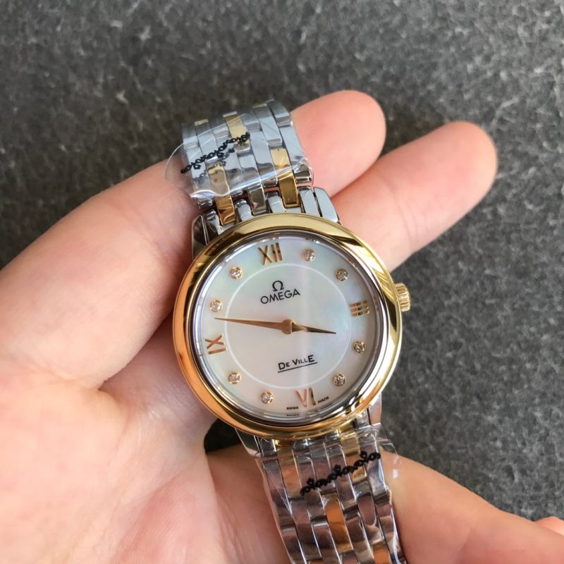 13277062257431051_7b0178ce-c761-4288-9186-70f477845fb8 DEVILLE PRESTIGE 27MM QUARTZ GOLD STEEL DIAMOND NUMERALS