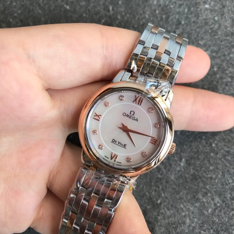 13277062362410144_a1238dd4-e285-48be-bd32-8ab45c7c85bf DEVILLE PRESTIGE 27MM QUARTZ ROSE GOLD STEEL DIAMOND NUMERALS
