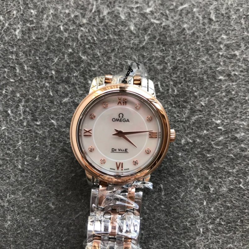 13277062366701182_e2722896-9159-447b-a786-6628a6e40d66 DEVILLE PRESTIGE 27MM QUARTZ ROSE GOLD STEEL DIAMOND NUMERALS