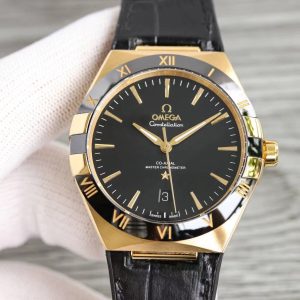 CONSTELLATION 41MM GOLD CASE BLACK LEATHER