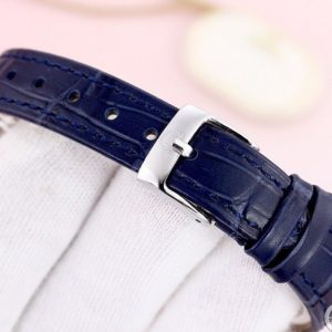 DEVILLE PRESTIGE 28MM QUARTZ BLUE DIAL DIAMOND NUMERALS