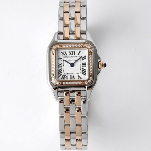 13277836426323189 PANTHERE DE CARTIE 22MM QUARTZ ROSE GOLD STEEL WHITE DIAL