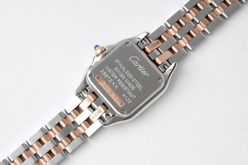 PANTHERE DE CARTIE 22MM QUARTZ ROSE GOLD STEEL WHITE DIAL