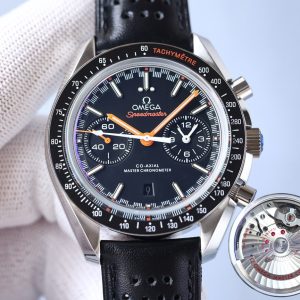 SPEEDMASTER RACING 44 CERAMIC BLACK DIAL LEATHER