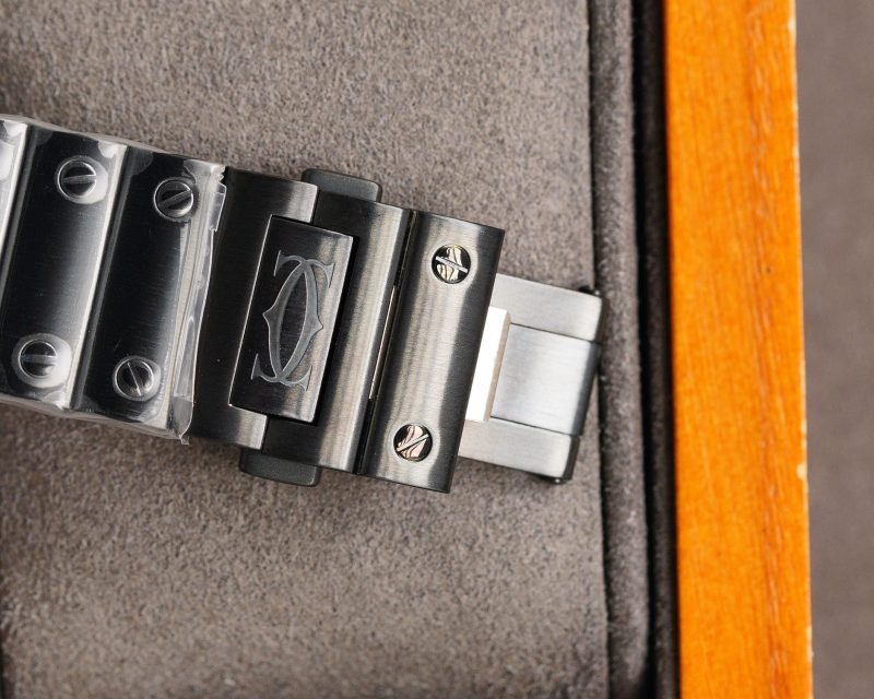 SANTOS DE CARTIE STAINLES STEEL SKELETON DIAL ALL BLACK