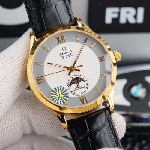 DEVILLE CHRONOMETER 40MM MOONPHASE WHITE GREY DIAL