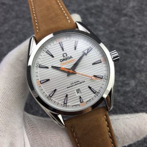 13278957807107968_95478b9a-a1b9-4289-a2d4-72f85fa58a31 SEAMASTER AQUA TERRA 150M CO-AXIAL STEEL CASE WHITE DIAL BROWN LEATHER