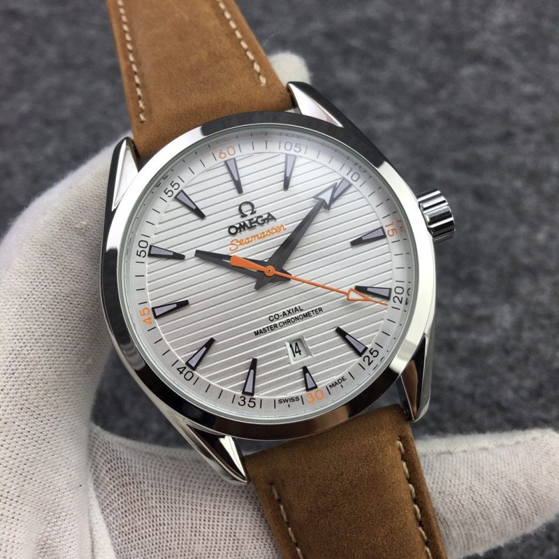 13278957807107968_95478b9a-a1b9-4289-a2d4-72f85fa58a31 SEAMASTER AQUA TERRA 150M CO-AXIAL STEEL CASE WHITE DIAL BROWN LEATHER