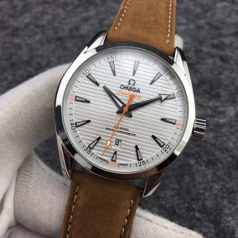 13278957809005141_d04bd8da-ec0b-4e8c-86db-f96e8506bf93 SEAMASTER AQUA TERRA 150M CO-AXIAL STEEL CASE WHITE DIAL BROWN LEATHER