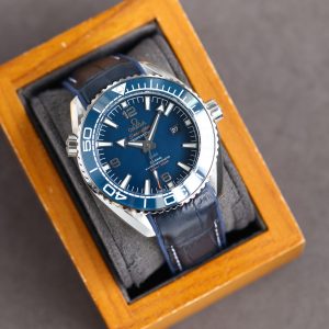 SEAMASTER PROFESSIONAL PLANET OCEAN 600M BLUE CERAMIC BLACK LEATHER