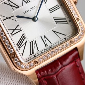 SANTOS DUMONT XL ROSE GOLD DIAMOND BEZEL