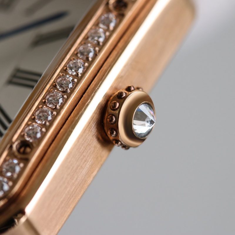 SANTOS DUMONT XL ROSE GOLD DIAMOND BEZEL