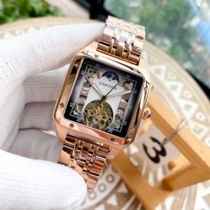 13279993944650875 SANTOS 42 GOLD CASE SKELETON DIAL