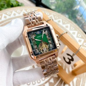 13279993970851601 SANTOS 42 GOLD CASE SKELETON DIAL