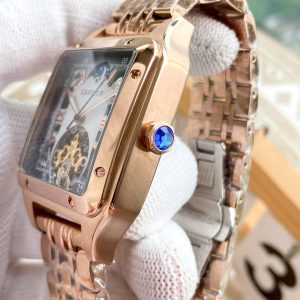 13279993971754757 SANTOS 42 GOLD CASE SKELETON DIAL