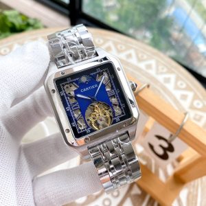 13279994025464015 SANTOS 42 STEEL CASE SKELETON DIAL