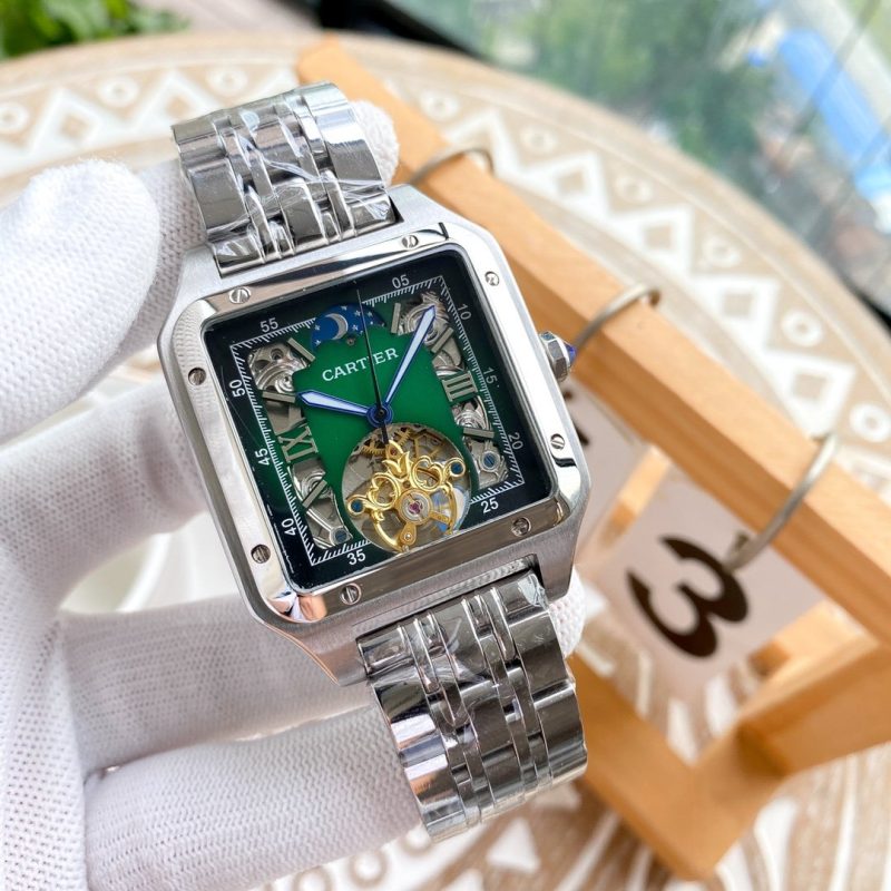 13279994026467147 SANTOS 42 STEEL CASE SKELETON DIAL