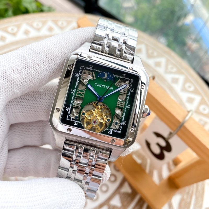 13279994027368651 SANTOS 42 STEEL CASE SKELETON DIAL