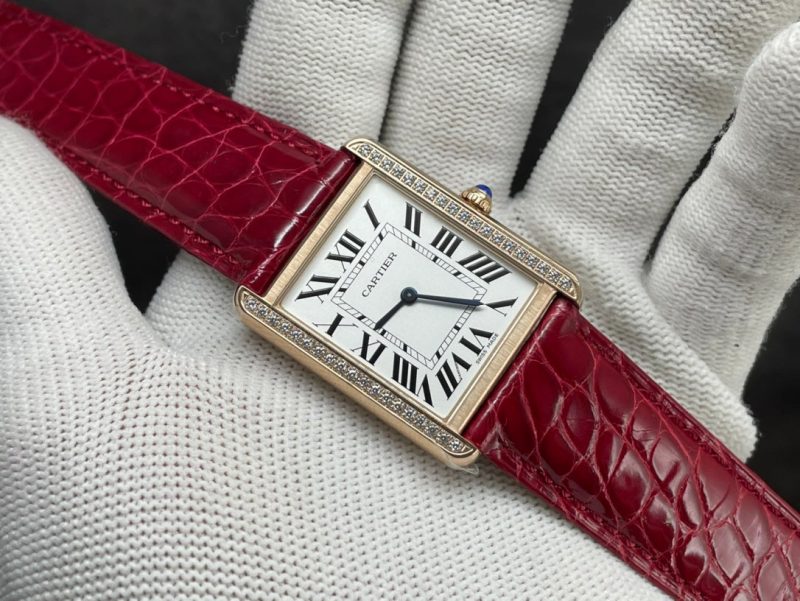 TANK LOUIS DE CARTIER QUARTZ GOLD CASE DIAMOND BEZEL