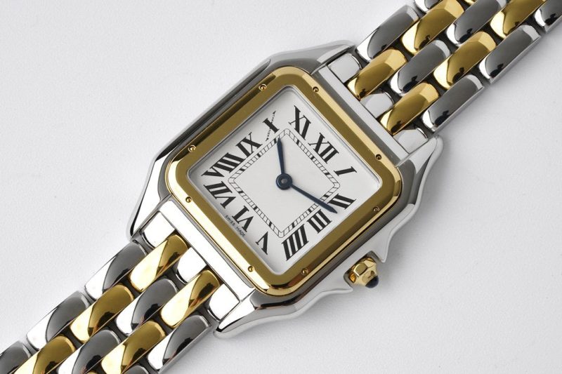PANTHERE 27MM GOLD SILVER CASE WHITE DIAL