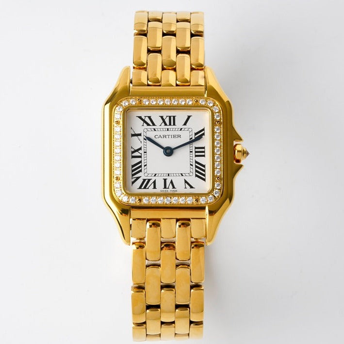 13338901458248840_1b86f30b-3fb7-43a6-8741-90b99aa38961 PANTHERE 27MM GOLD CASE DIAMOND BEZEL WHITE DIAL