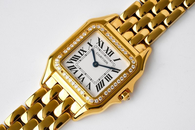 13338901468418542_475fdfcb-79d8-473e-b2ca-baccbe03c35c PANTHERE 27MM GOLD CASE DIAMOND BEZEL WHITE DIAL