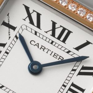 PANTHERE 27MM PINK GOLD SILVER CASE DIAMOND BEZEL WHITE DIAL