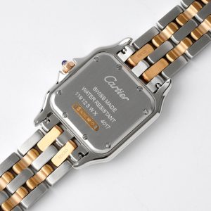 PANTHERE 27MM PINK GOLD SILVER CASE DIAMOND BEZEL WHITE DIAL