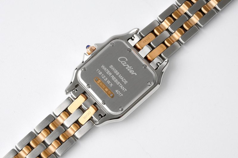 PANTHERE 27MM PINK GOLD SILVER CASE DIAMOND BEZEL WHITE DIAL