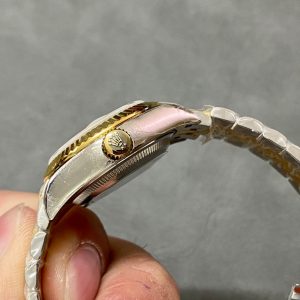 DATEJUST 28MM GOLD STEEL DIAMOND NUMERALS