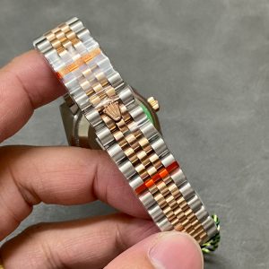 13339138321670746 DATEJUST 31MM PINK GOLD STEEL AUBERGINE DIAL