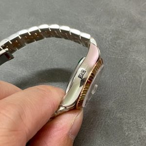 DATEJUST 28MM PINK GOLD STEEL CHOCOLATE DIAL