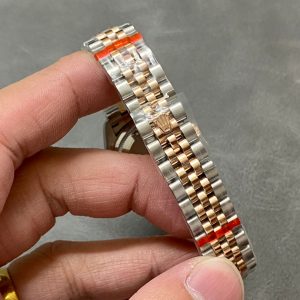 DATEJUST 28MM PINK GOLD STEEL CHOCOLATE DIAL