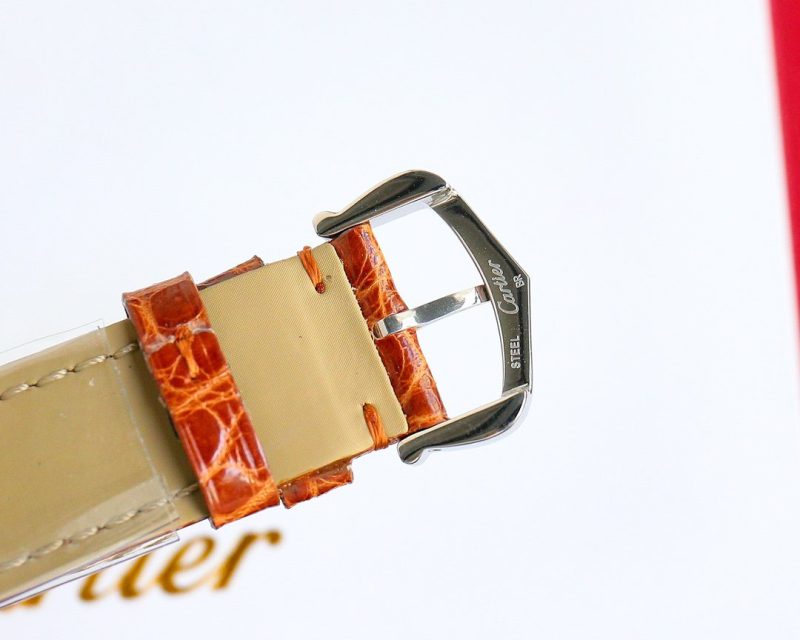 13341914012816024 TANK MUST SMALL STEEL DIAMOND BEZEL LEATHER STRAP EWHITE DIAL