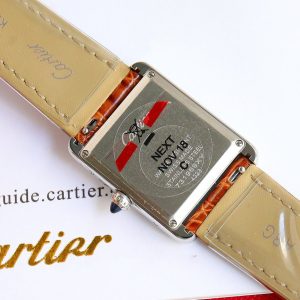 13341914014751147 TANK MUST SMALL STEEL DIAMOND BEZEL LEATHER STRAP EWHITE DIAL