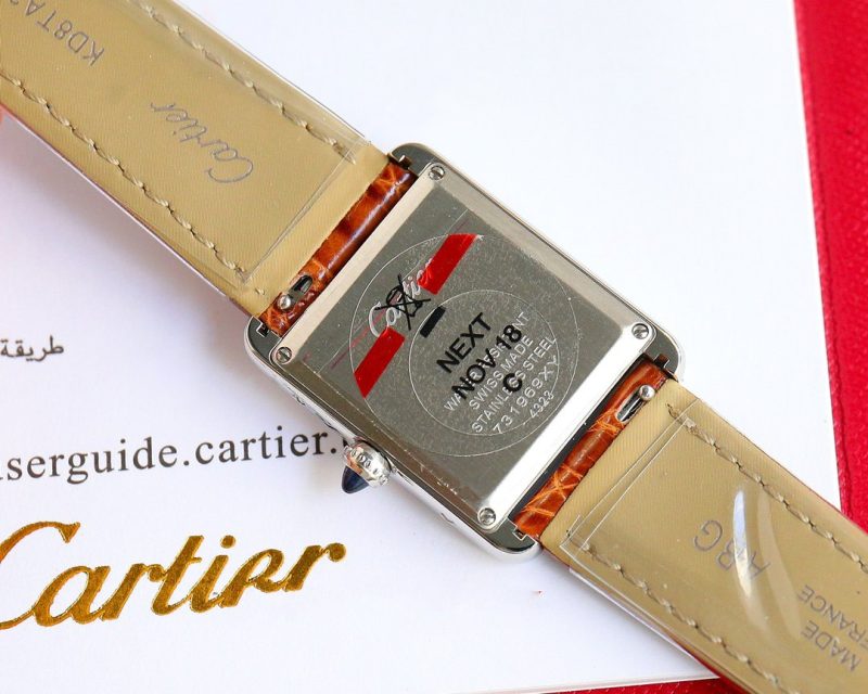 13341914014751147 TANK MUST SMALL STEEL DIAMOND BEZEL LEATHER STRAP EWHITE DIAL