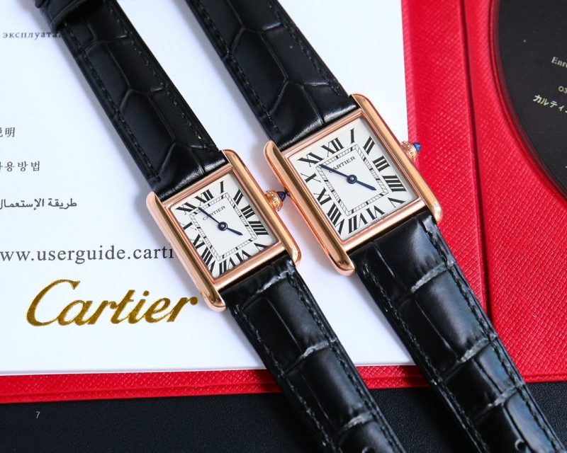 13341914236600872 TANK MUST SMALL PINK GOLD LEATHER STRAP WHITE DIAL