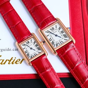 13341914240499646 TANK MUST SMALL PINK GOLD LEATHER STRAP WHITE DIAL