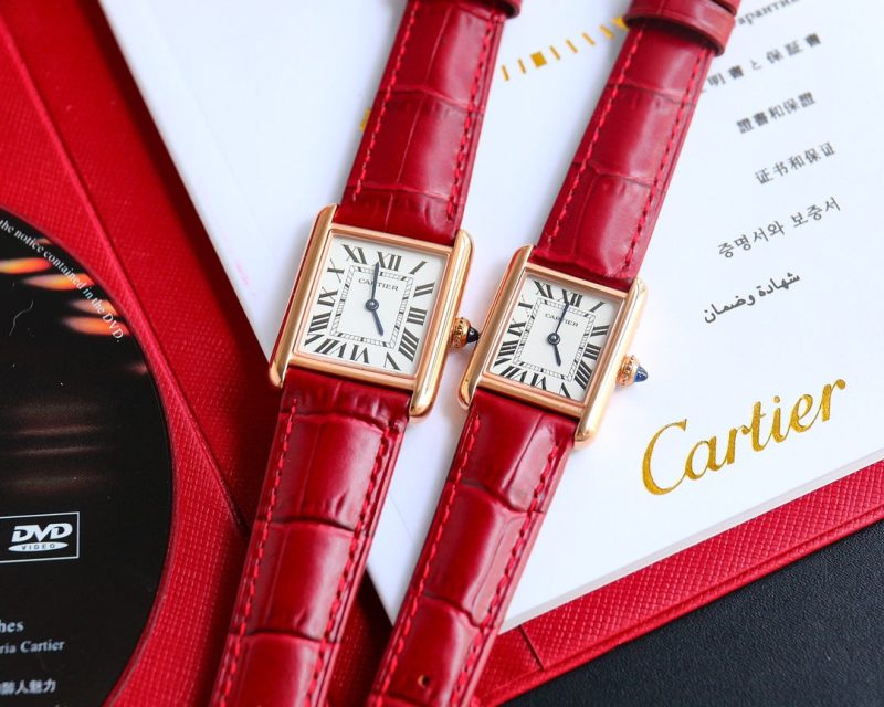 13341914242425536 TANK MUST SMALL PINK GOLD LEATHER STRAP WHITE DIAL