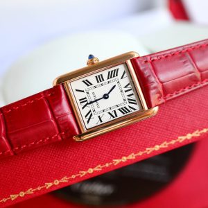 13341914244212719 TANK MUST SMALL PINK GOLD LEATHER STRAP WHITE DIAL