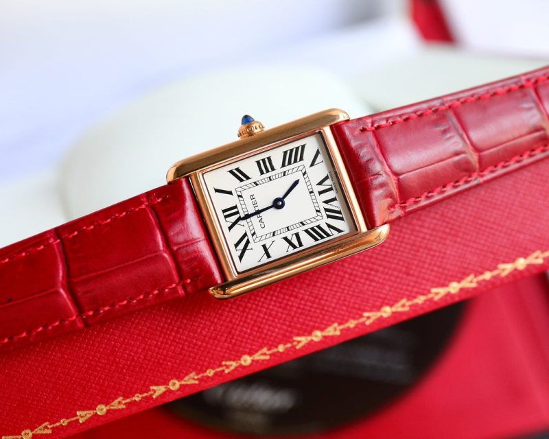 13341914244212719 TANK MUST SMALL PINK GOLD LEATHER STRAP WHITE DIAL