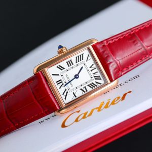 13341914246085906 TANK MUST SMALL PINK GOLD LEATHER STRAP WHITE DIAL