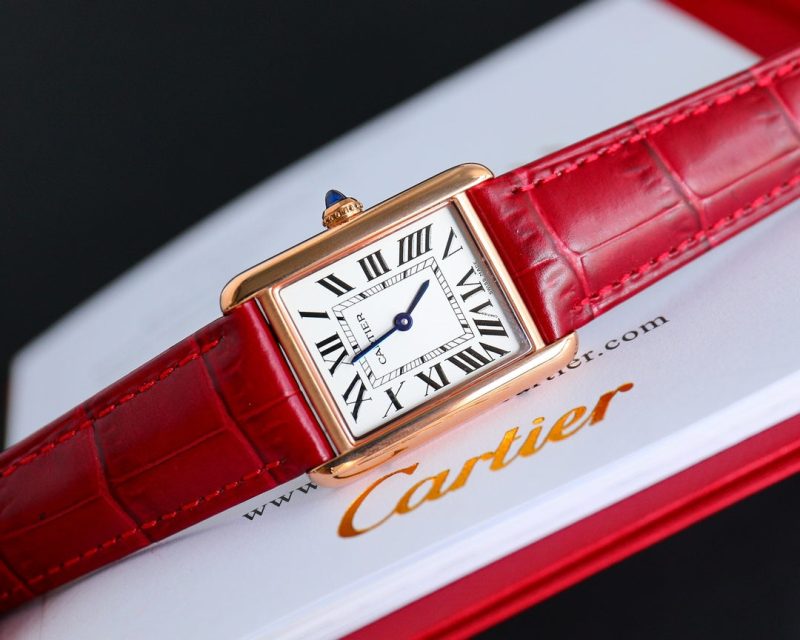 13341914246085906 TANK MUST SMALL PINK GOLD LEATHER STRAP WHITE DIAL