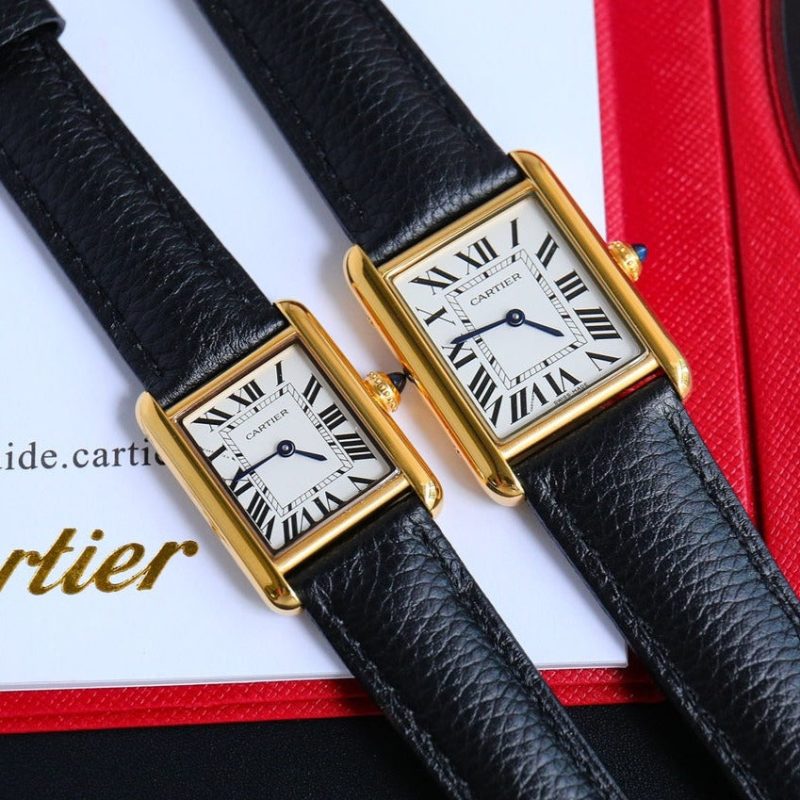 13341914285730544 TANK MUST SMALL GOLD LEATHER STRAP WHITE DIAL