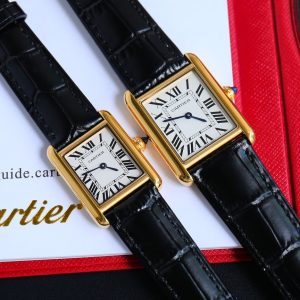 13341914316169918 TANK MUST SMALL GOLD LEATHER STRAP WHITE DIAL