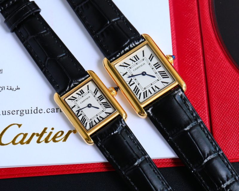 13341914316169918 TANK MUST SMALL GOLD LEATHER STRAP WHITE DIAL
