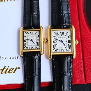 13341914318036904 TANK MUST SMALL GOLD LEATHER STRAP WHITE DIAL