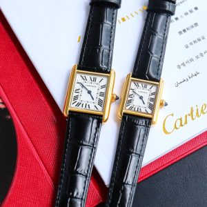 13341914319939124 TANK MUST SMALL GOLD LEATHER STRAP WHITE DIAL