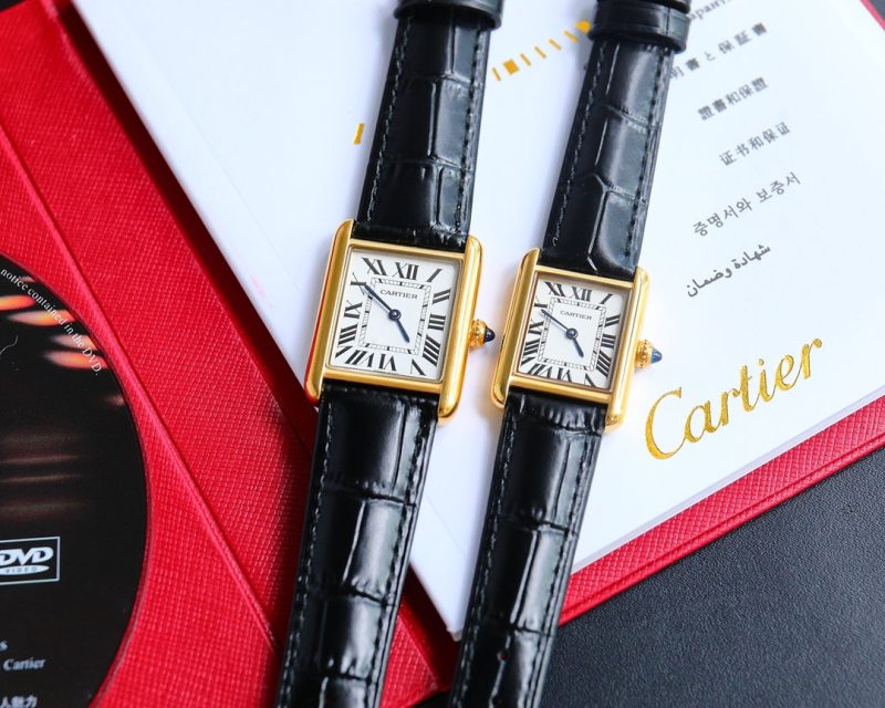 13341914319939124 TANK MUST SMALL GOLD LEATHER STRAP WHITE DIAL