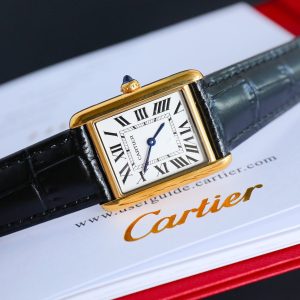 13341914321793808 TANK MUST SMALL GOLD LEATHER STRAP WHITE DIAL